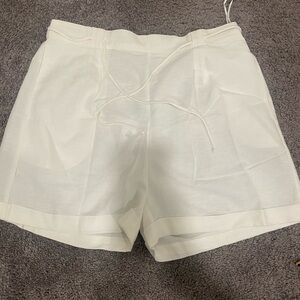 White Linen Shorts